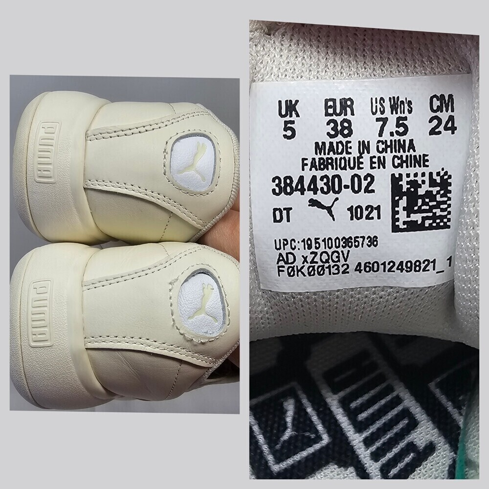 PUMA Suede Mayu Slip On Womens Off White Sneakers Puffer Casual Shoes Size 7.5 - Picture 10 of 10